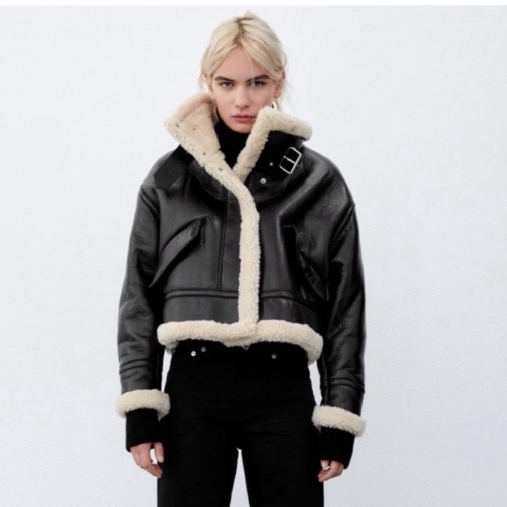 NWT ZARA FAUX SHEARLING JACKET